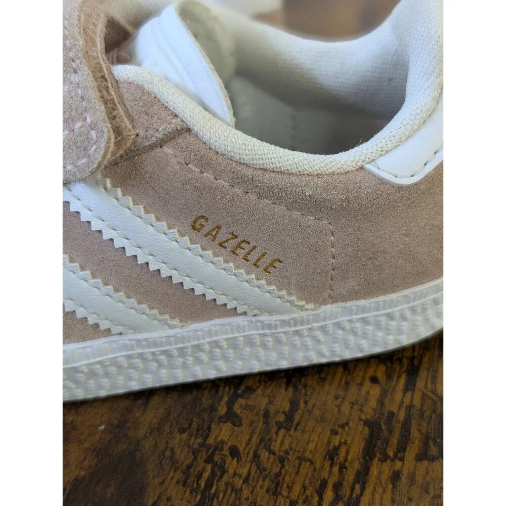 Adidas Gazelle Toddler Kids Size 8K Pink White Casual Shoes Walking Sneakers